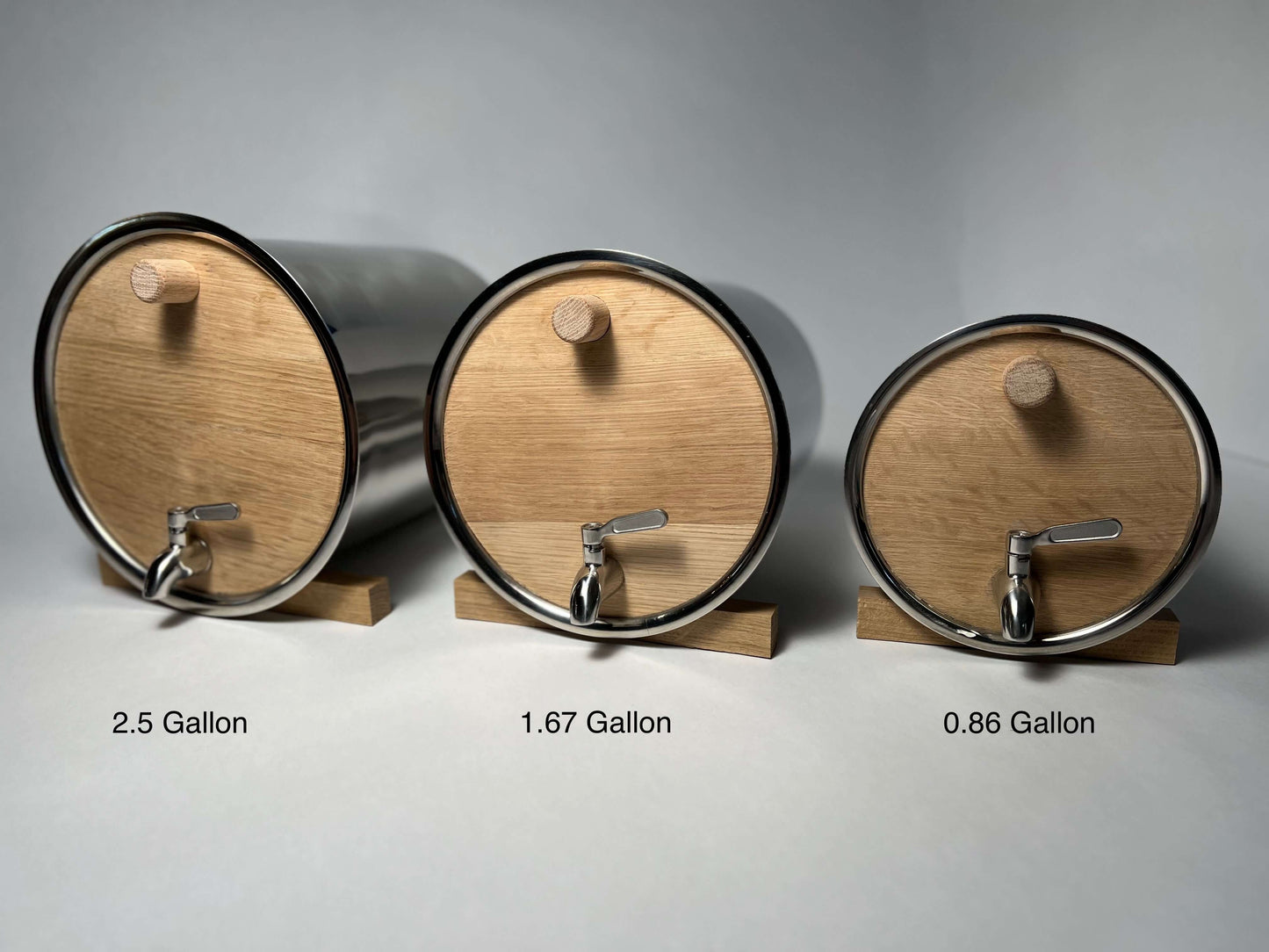 Small, Medium, Large White Oak Barrel